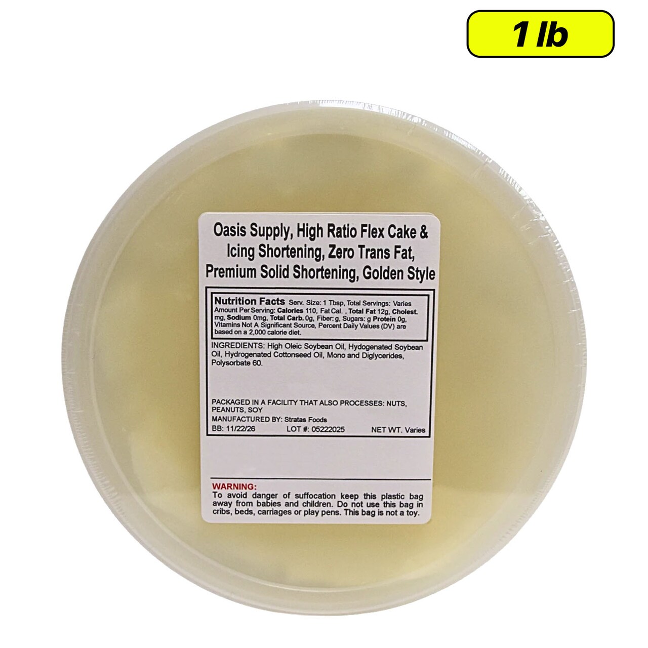 Sweetex High Ratio Cake and Icing Shortening Smooth Trans Fat Free Bright Finish